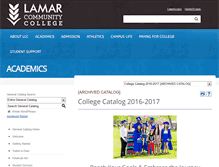 Tablet Screenshot of catalog.lamarcc.edu